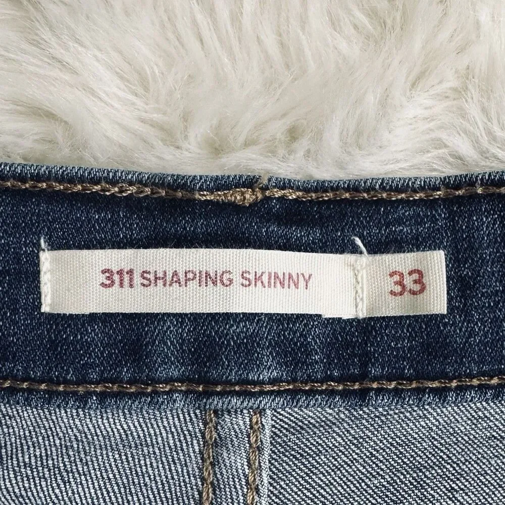 Levis 311 Shaping Skinny Jeans 33 (36x29) Dark Wash Blue Denim Stretch Womens